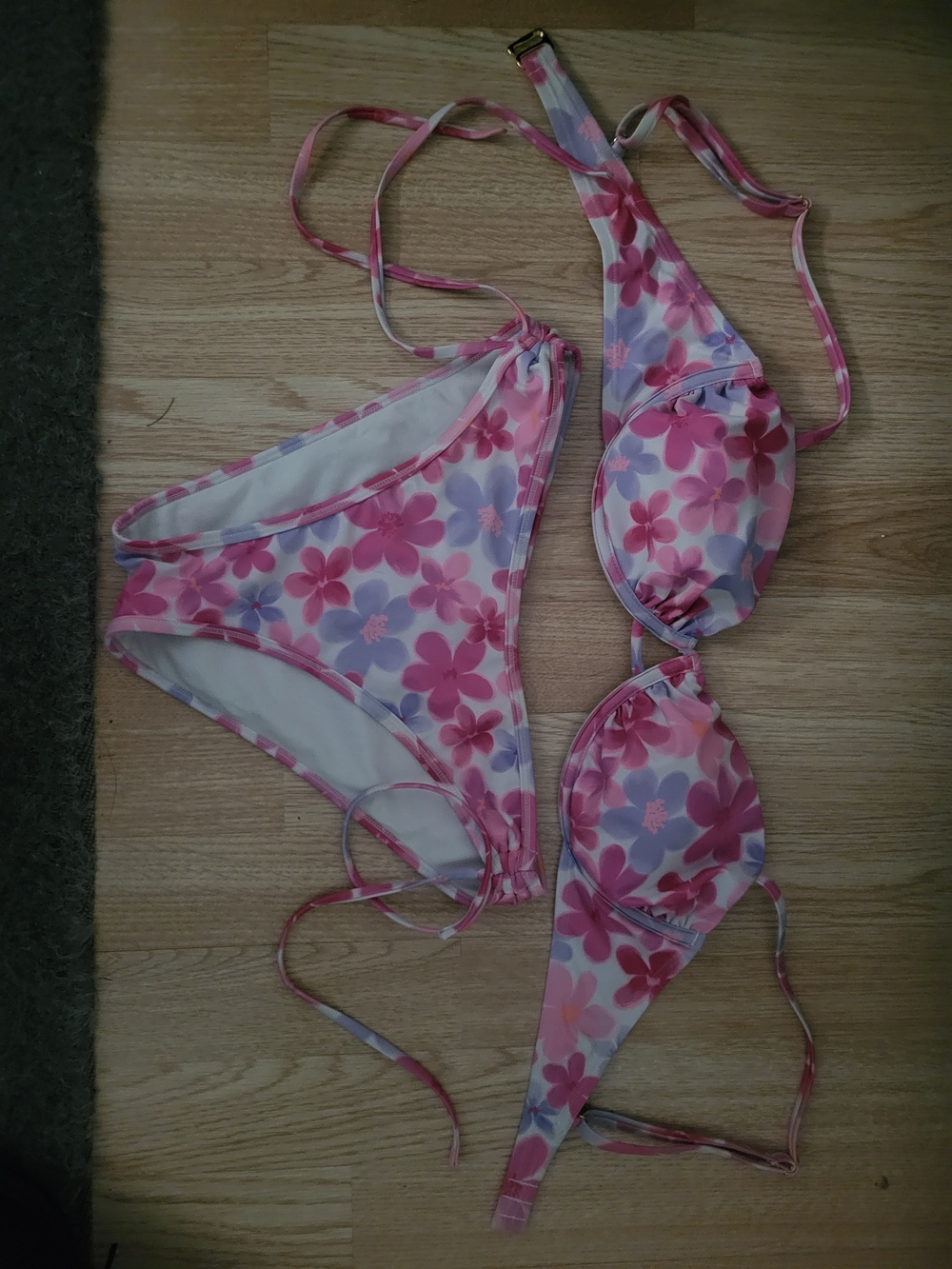 Floral Pink & Lavender Two-Piece Bikini